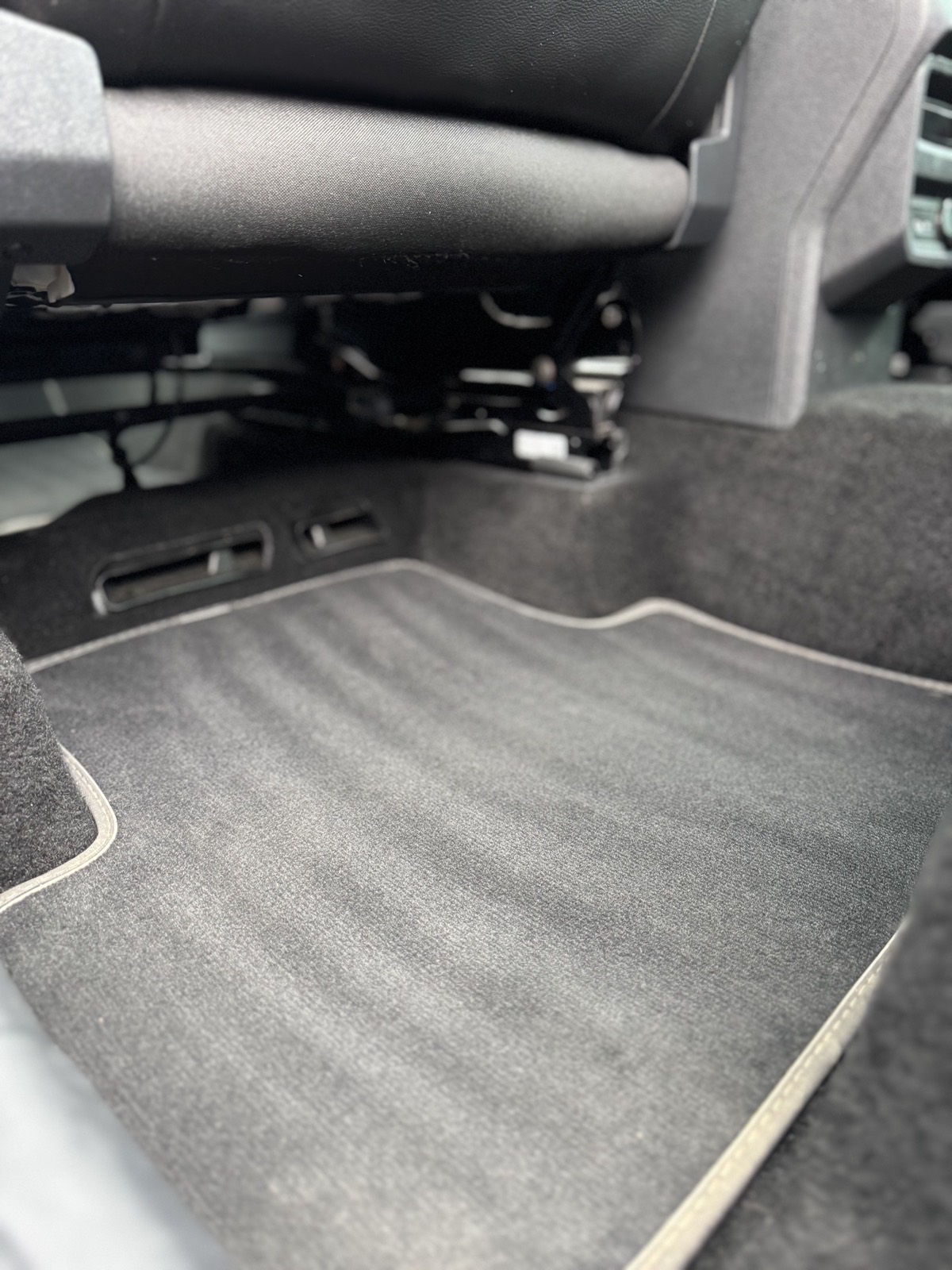 The same footwell after our interior deep clean